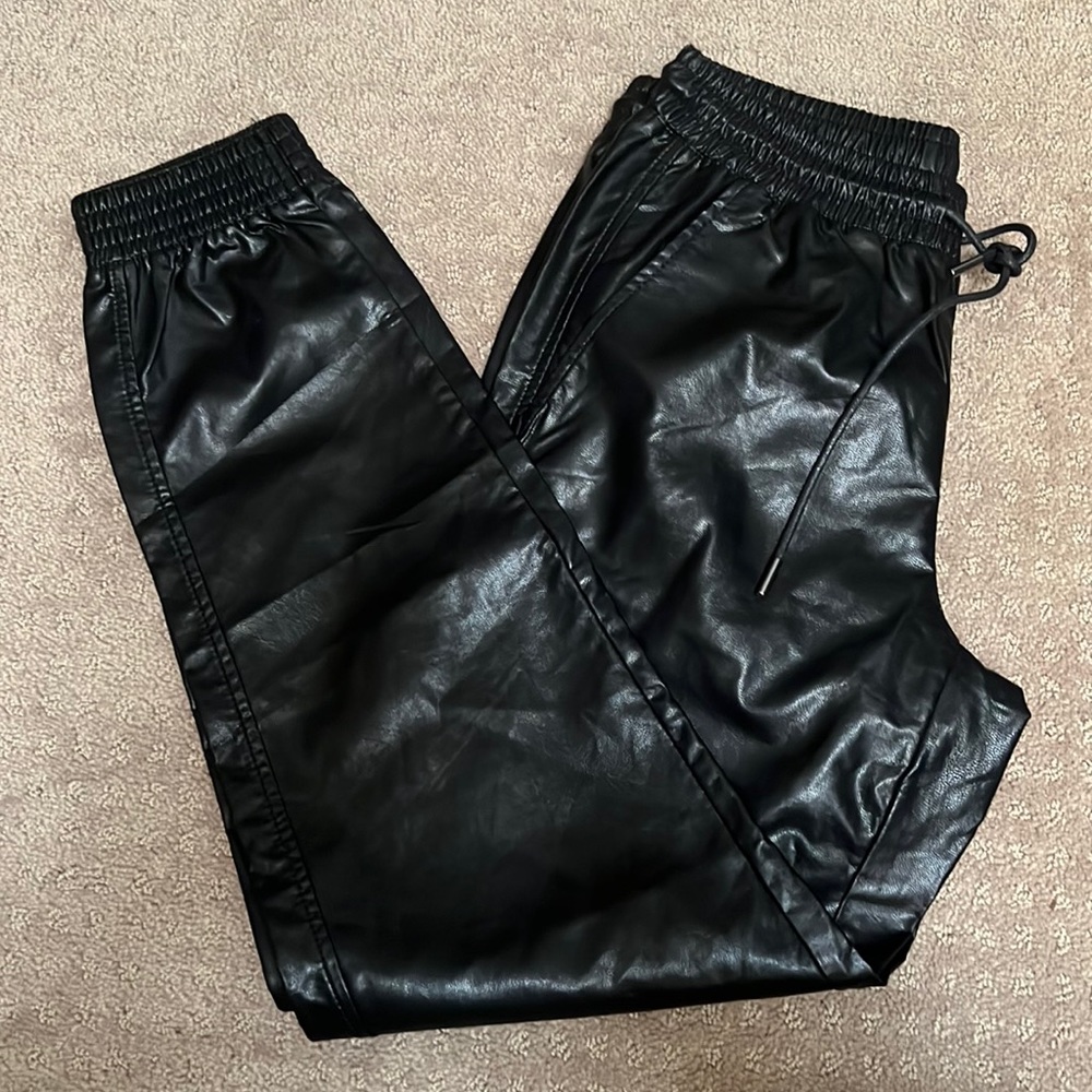 SOLD Zara Pleather High Waisted Joggers